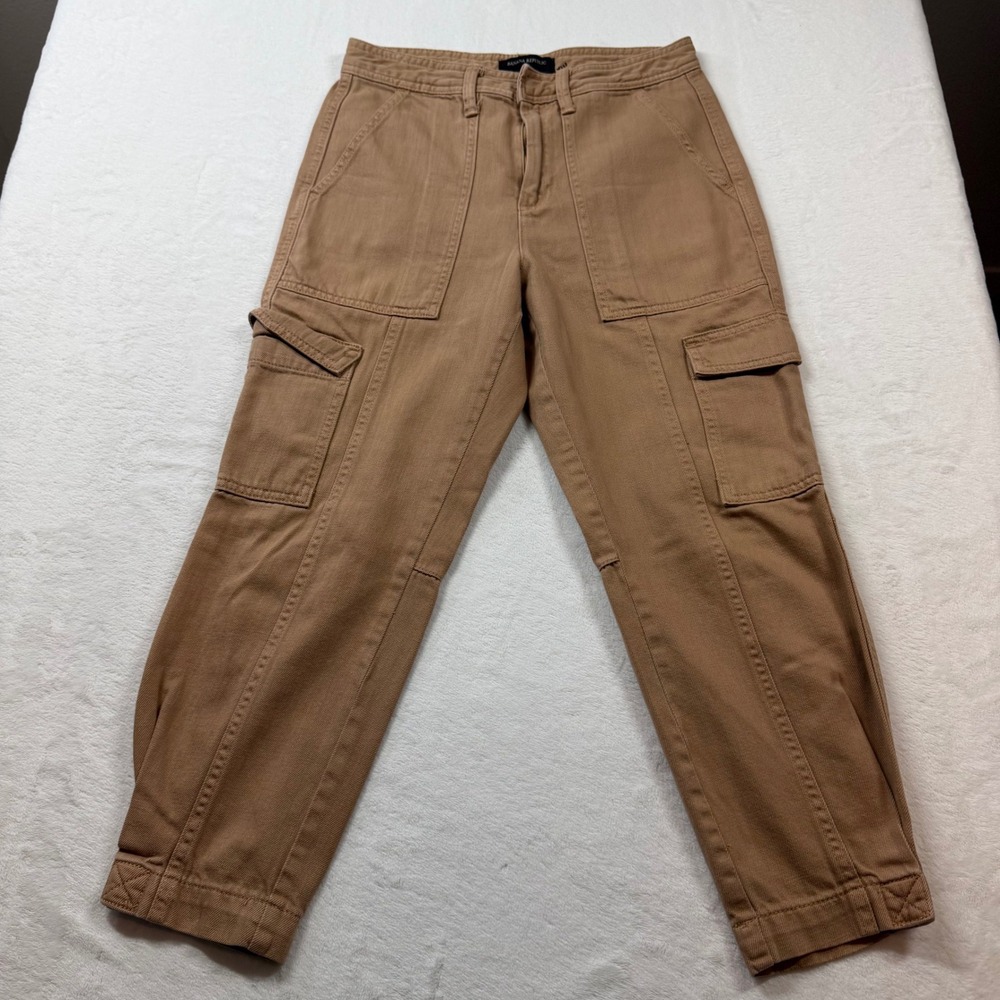 Banana Republic HR Tapered Utility Pants Women 0P Iced Latte Tan Exc 863648